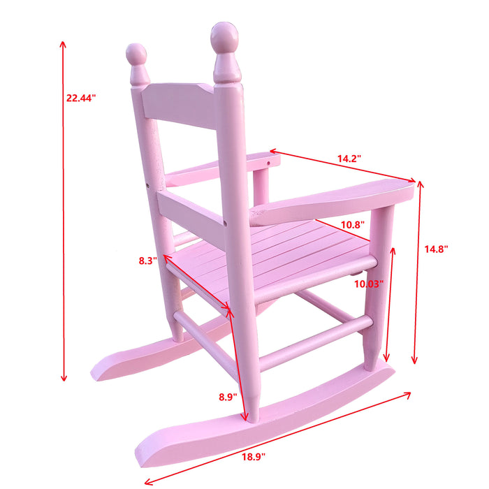 Children's Rocking Light Pink Chair-Indoor Or Outdoor - Suitable For Kids - Durable