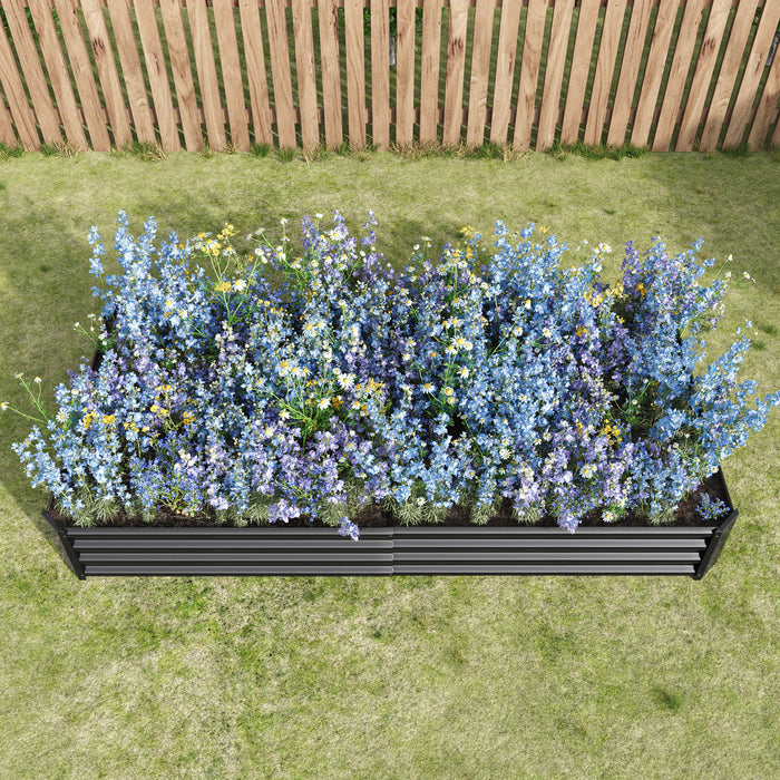 Raised Garden Bed Kit - Metal Raised Bed Garden For Flower Planters, Vegetables Herb Black