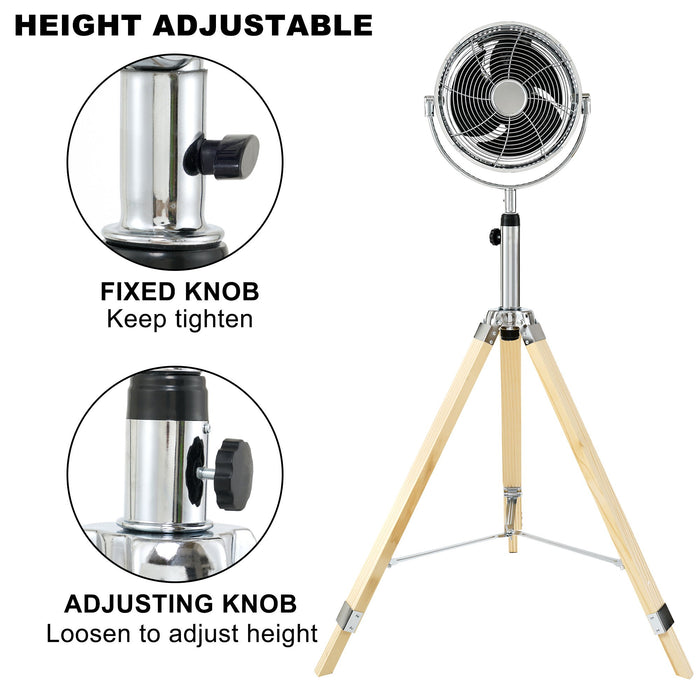 Simple Deluxe Tripod Pedestal Fan, 3 Speed Adjustment, Multiple Wide Angle Standing Fan, Suitable For Bedroom, Living Room And Office, Silver 10 Inch, 10 Inch