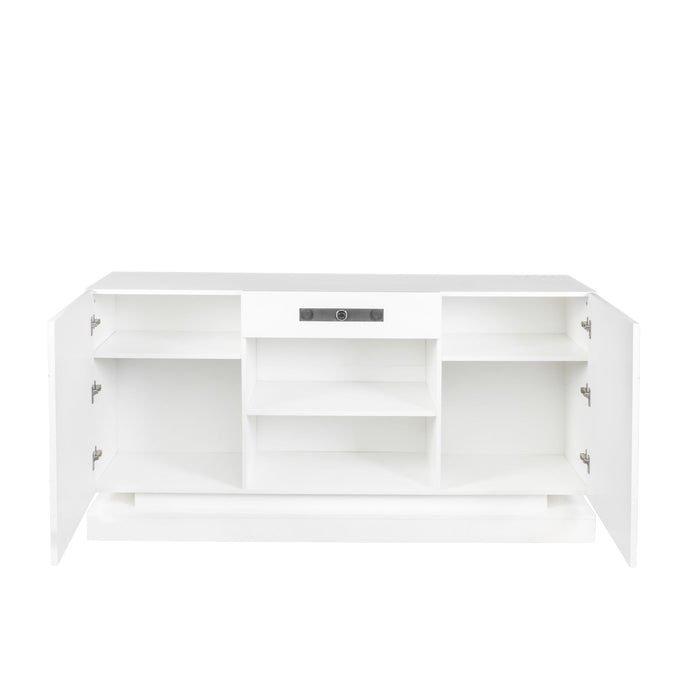 TV Stand With Bluetooth Speaker - White