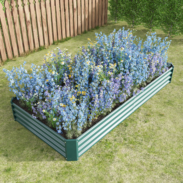 Raised Garden Bed Kit - Metal Raised Bed Garden For Flower Planters, Vegetables Herb Green