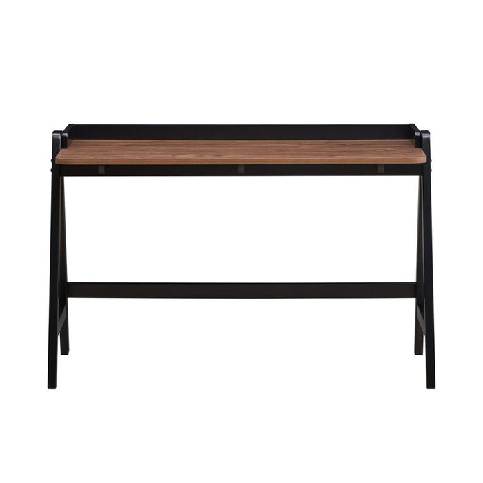 Writing Desk With USB Ports In Walnut And Black