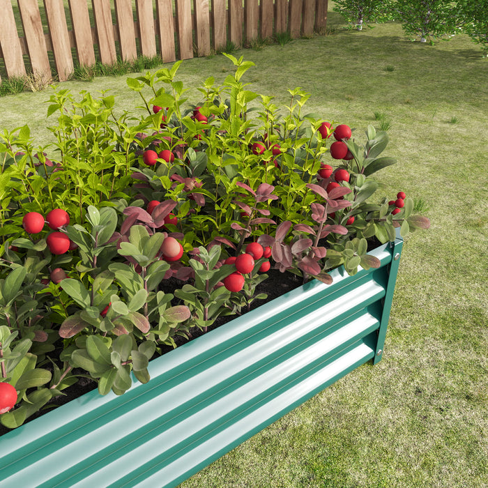 Metal Raised Garden Bed, Rectangle Raised Planter For Flowers Plants, Vegetables Herb Veezyo Green