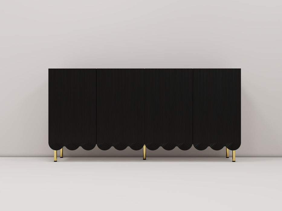 Folio 4 Door Cream Style Sideboard - Black