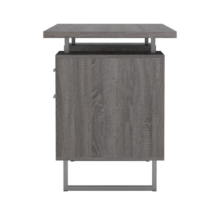 Floating Top Office Desk In Weathered Grey