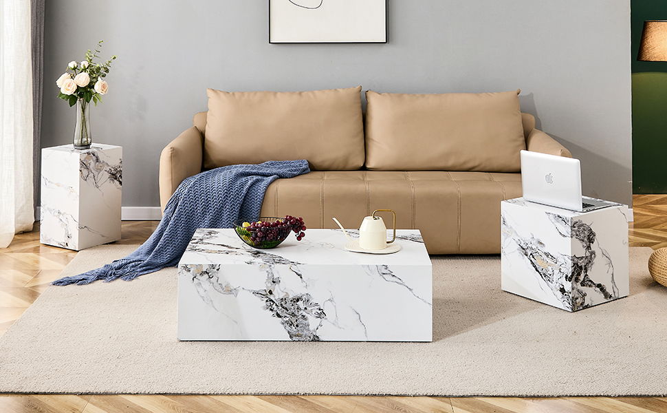 Compact Md Coffee Table: 11.81X1.81X19.69 Inches, Stylish Texture Design