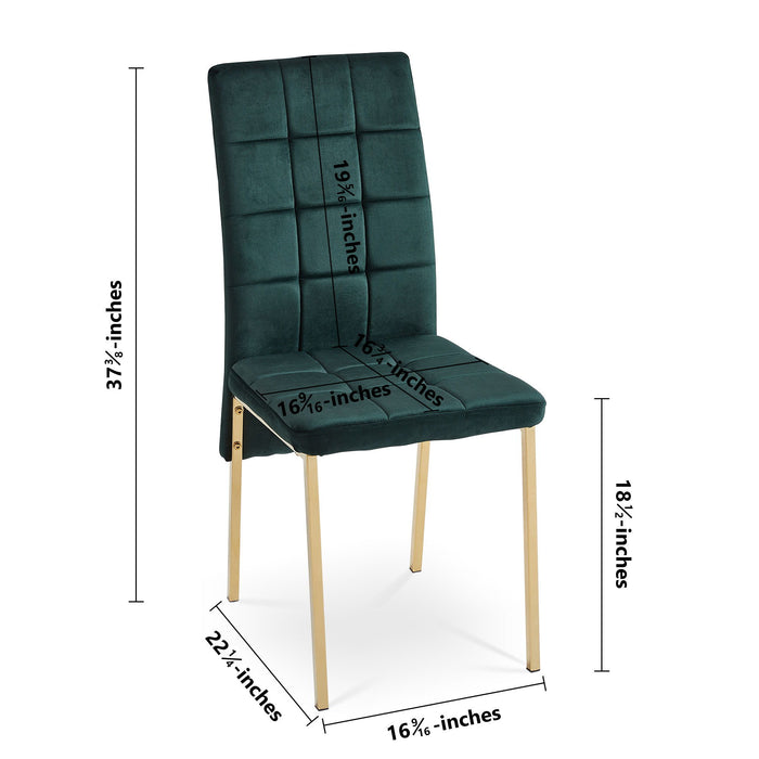 High Back Nordic Dining Chair (Set of 4) - Green