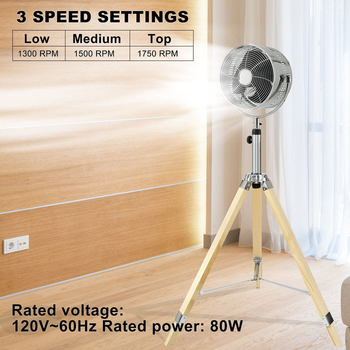 Simple Deluxe Tripod Pedestal Fan, 3 Speed Adjustment, Multiple Wide Angle Standing Fan, Suitable For Bedroom, Living Room And Office, Silver 10 Inch, 10 Inch