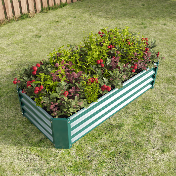 Metal Raised Garden Bed, Rectangle Raised Planter For Flowers Plants, Vegetables Herb Veezyo Green