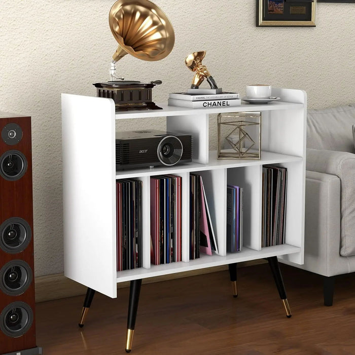 2 - Shelf Audio Record Rack, White