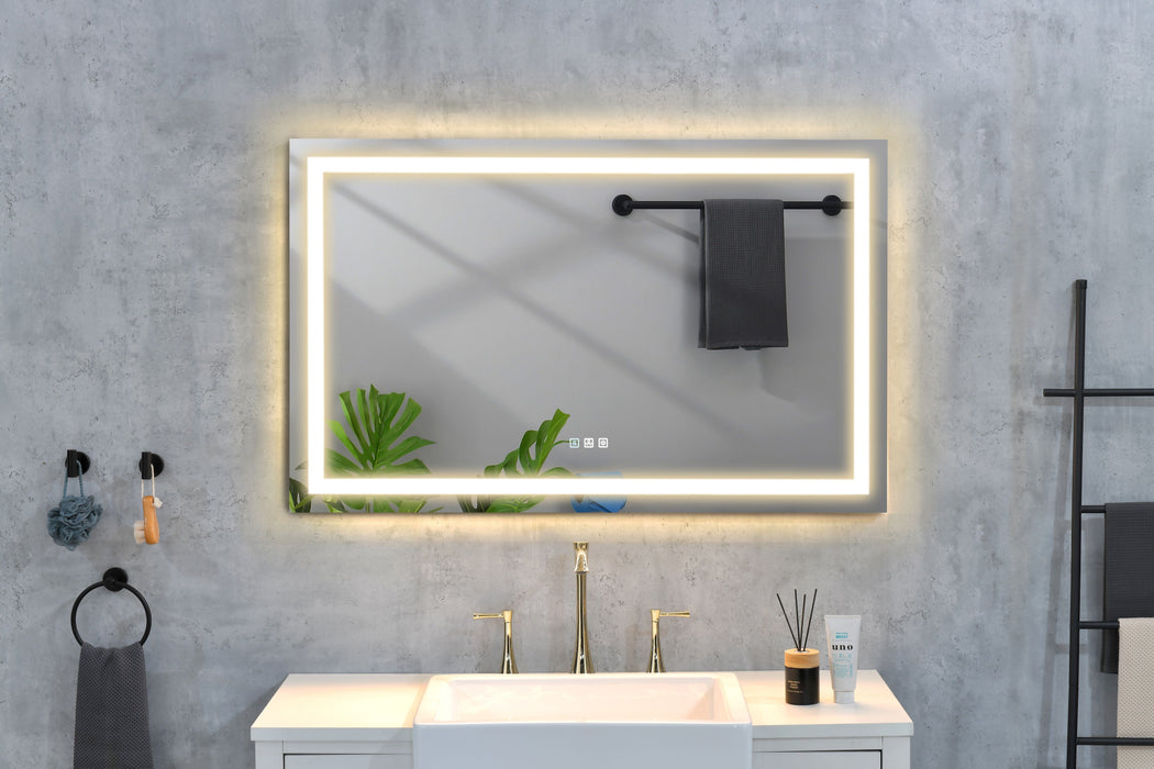 48*36 LED Lighted Bathroom Wall Mounted Mirror With High Lumen / Anti-Fog Separately Control / Dimmer Function
