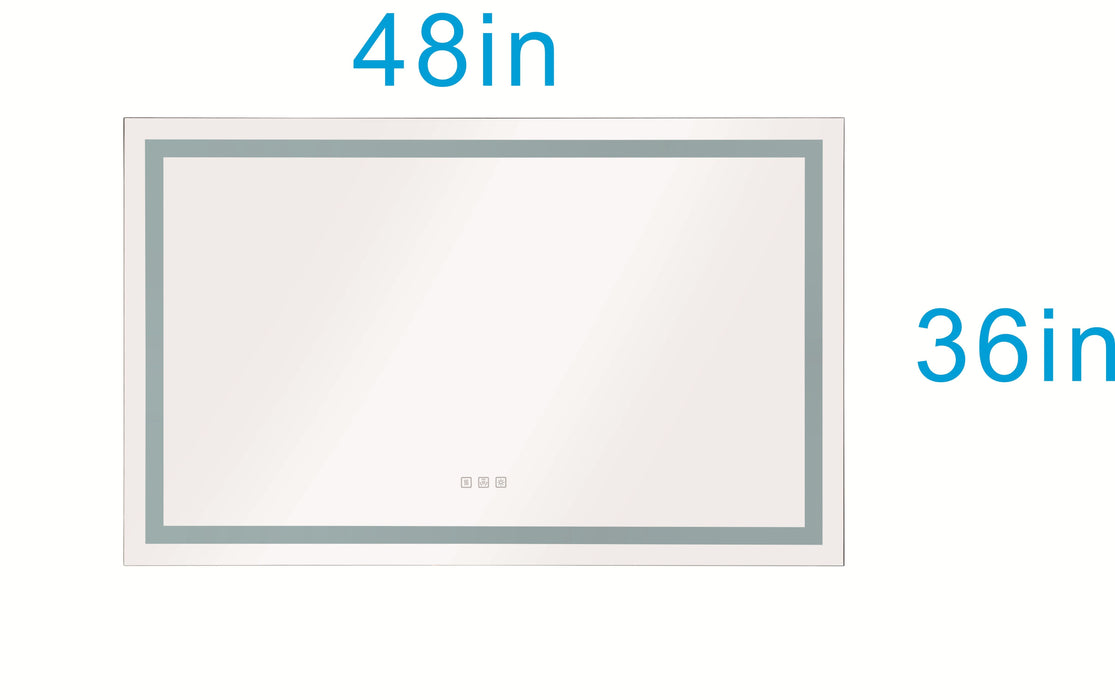 48*36 LED Lighted Bathroom Wall Mounted Mirror With High Lumen / Anti-Fog Separately Control / Dimmer Function