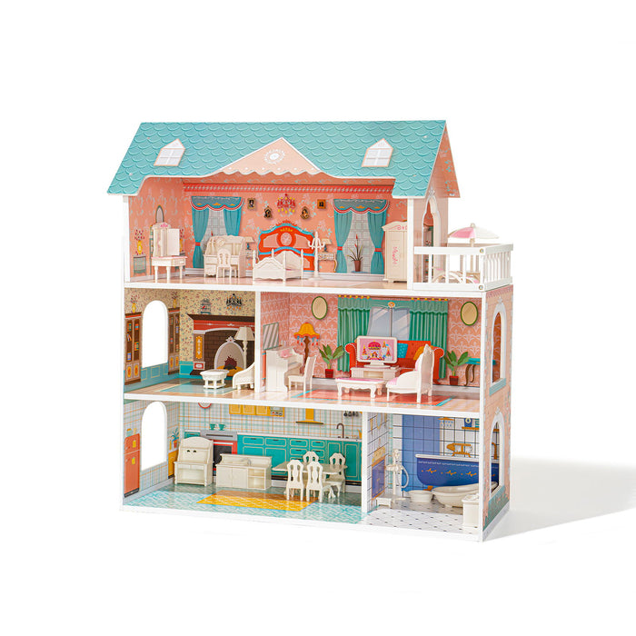 Modern Wooden Dollhouse For Kids, Birthday Presents For Toddler 3