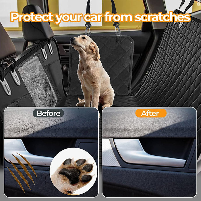 Simple Deluxe Dog Car Seat Cover For Back Seat, 100% Waterproof Pet Seat Protector With Mesh Window, Scratchproof & Nonslip Dog Hammock For Cars, Trucks, Suvs, X - Large