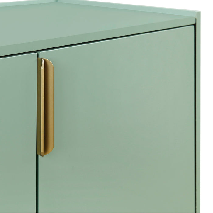 U_Style Storage Cabinet Sideboard Wooden Cabinet With 4 Doors For Hallway, Entryway, Living Room, Bedroom, Adjustable Shelf - Green