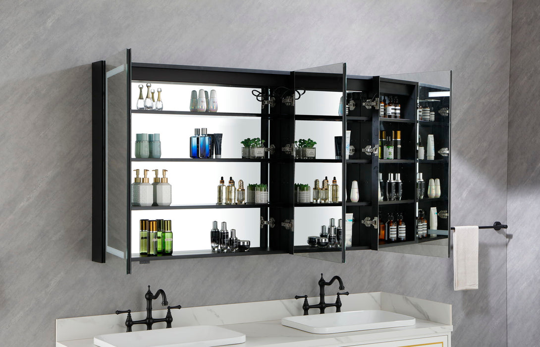 60 X 36" Bathroom Mirror Medicine Cabinet - Wooden Door Medicine Cabinets For Bathroom, Wall Mounted Recessed Or Surface, Bathroom Mirror With Storage