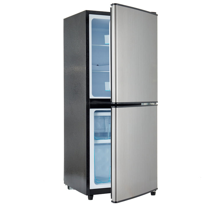 36CuFt Dual Zone Refrigerator, 22 + 14CuFt 4 Star Freezer, 7 Temperature Settings, 45 Db, Brushed Gray Silver, LED Lighting, Adjustable Shelves, 166Kwh / Year
