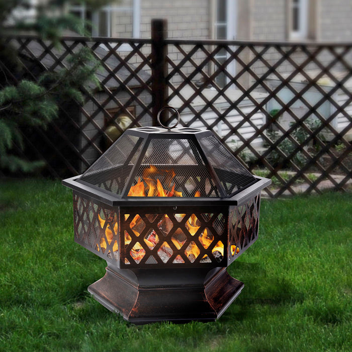 24. 4'' Iron Fire Pit Outdoor