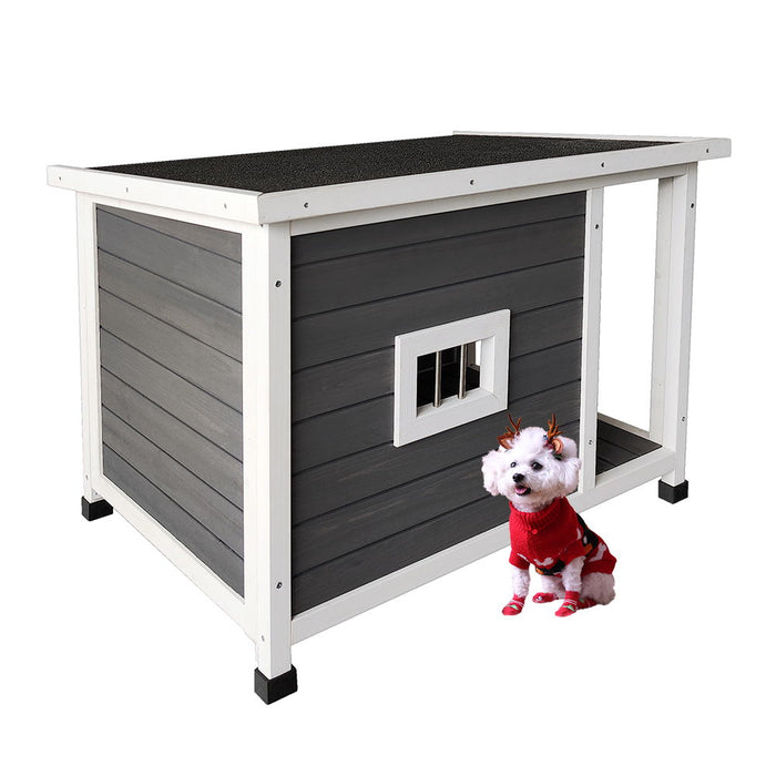 Outdoor Wooden Dog House Dog Kennel With Opening Hinged Roof For Easy Cleaning, Indoor Solid Wood Dog Cage