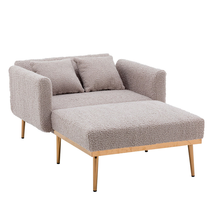 Coolmore Chaise / Lounge / Chair / Accent Chair - Gray Teddy