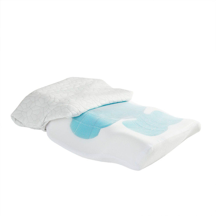 Cooling Gel Pad Contour Foam Pillow With Removable Rayon From Bamboo / Poly Cover