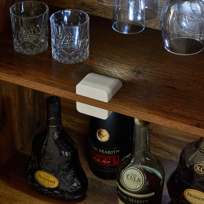 Jhx Industrial Wine Bar Cabinet, Liquor Storage Credenza, Sideboard With Wine Racks & Stemware Holder (Hazelnut Brown, 55.12''W X 13.78''D X 30.31' ' H)