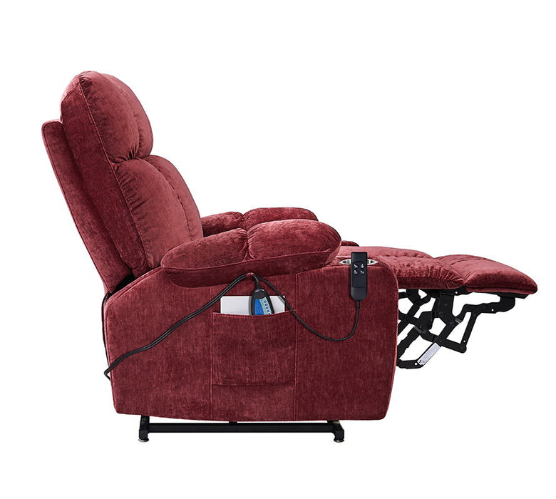 Liyasi Dual Okin Motor Power Lift Recliner Chair For Elderly Infinite Position Lay Flat 180В° Recliner With Heat Massage - Red