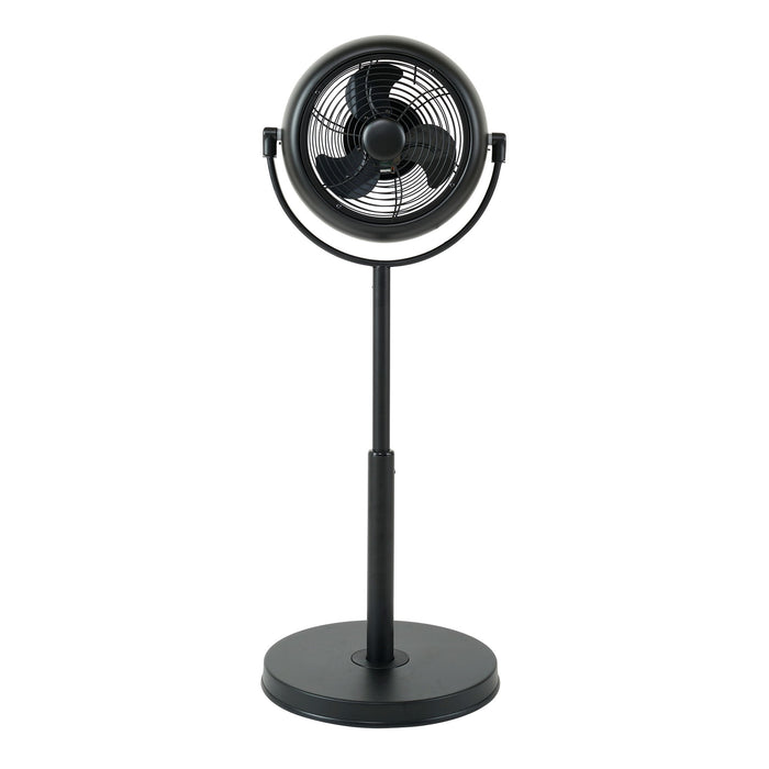 Simple Deluxe Industrial Retro Pedestal Fan, 360° Rotatable Stand Fan, 3 Speed Adjustable, Adjustable Height Pedestal Stand Fan Suitable For Industrial, Commercial, Residential, 8", Black