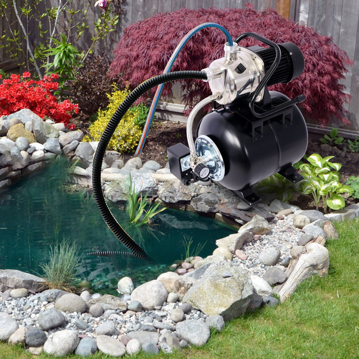 Shallow Well Pump With Pressure Tank, Garden Water Pump, Irrigation Pump, Automatic Water Booster Pump For Home Garden Lawn Farm