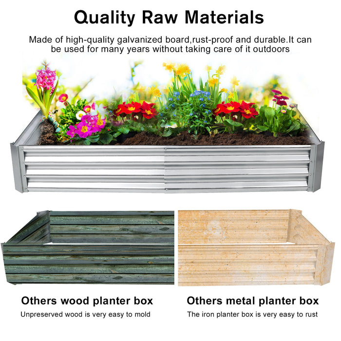 Galvanized Planter Bed, Galvanized Raised Garden Bed Kit, Galvanized Planter Raised Garden Boxes Outdoor, Square Large Raised Garden Beds For Vegetables