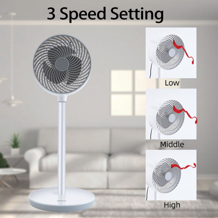 Simple Deluxe 7 Inch Stand Fan, 3 Speeds & 3 Modes, 15 Hours Timer, 70 ° Oscillating Circulating Fan, With Remote Control, Air Circulation Fan For Room, Indoor, White
