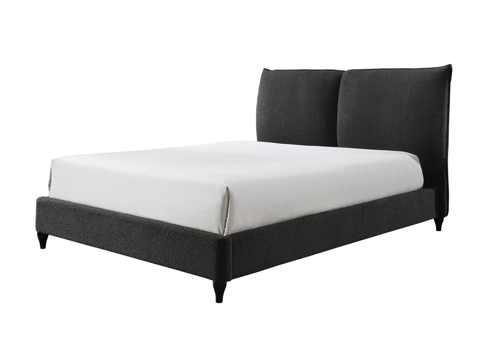 Jenn - King Upholstered Bed With Decking Board Set - Charcoal