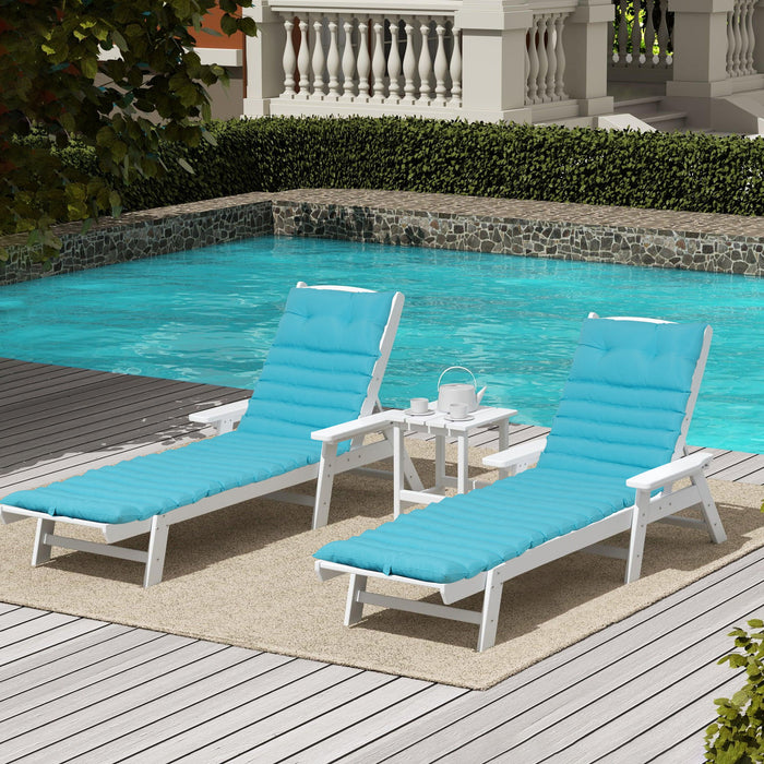 2 Piece Outdoor Chaise Lounge Chair Cushion Set