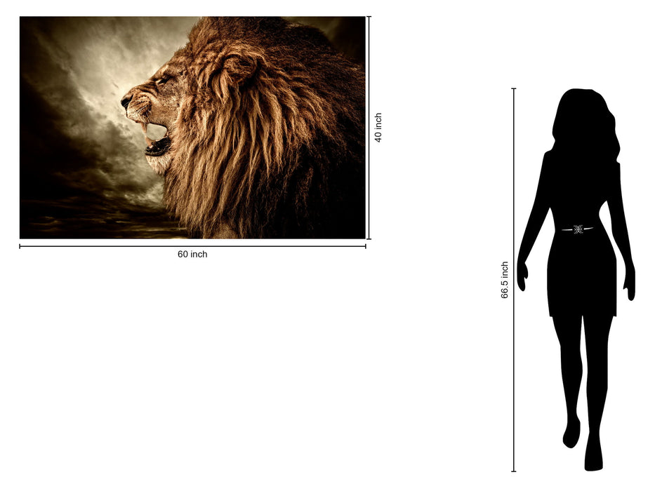 Floating Tempered Glass With Lion Foil - Light Brown