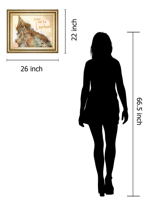 Take Me To London By Emily Navas - Framed Print Wall Art - Beige