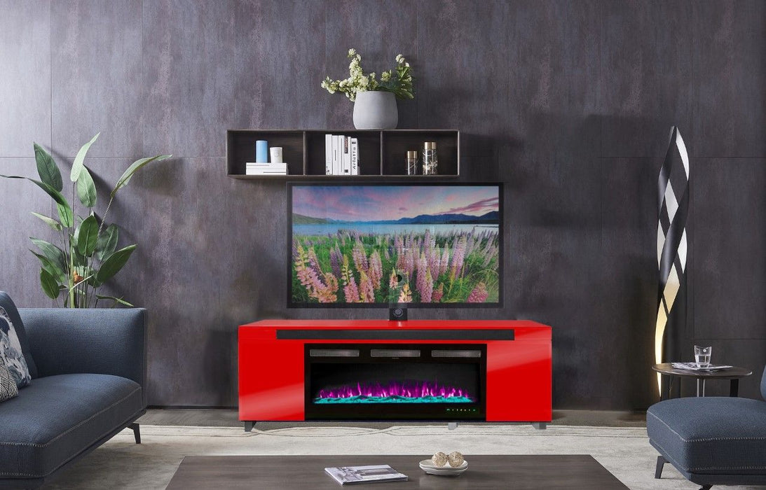 Fireplace TV Stand For 75-80" TV's - Red