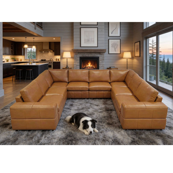 Modern Sectional Sofa With Large Square Arms
