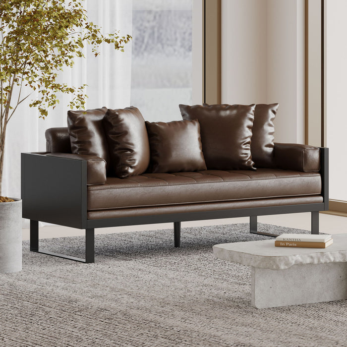 Contemporary Oversized Loveseat With Accent Pillow