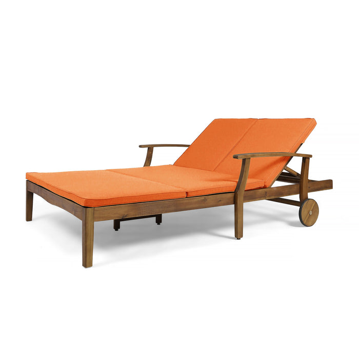 Etherealize - Outdoor Adjustable Double Chaise Lounge With Water Resistant Cushions