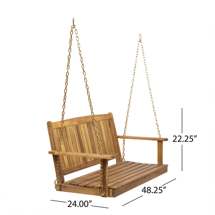 Tambora - Porch Swing Acacia Wood Slat Design