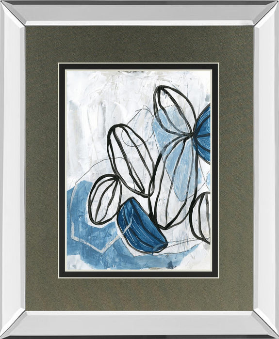 Blue Lanterns I By June Erica Vess, Mirrored Frame - Light Blue