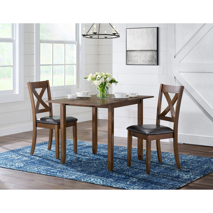 Alex - 3 Piece Dining Set With Drop Leaf Table - Espresso