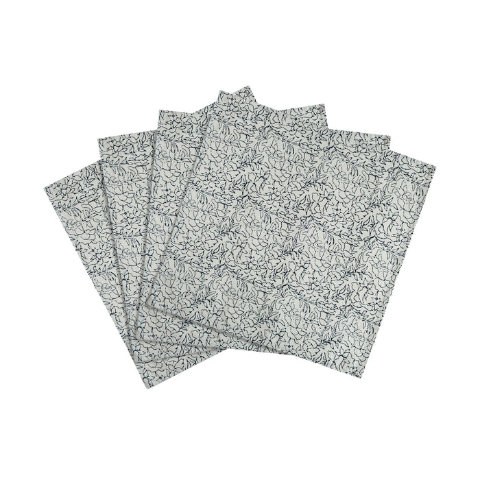 Crissy - Cotton Canvas Printed Napkins (Set of 4) - Inked