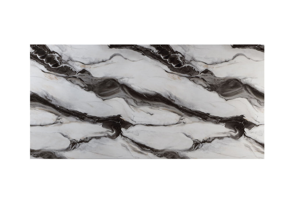 D12 - 7 Piece Dining Room Set (Dining Table And 6 Dining Chairs) - Black / White