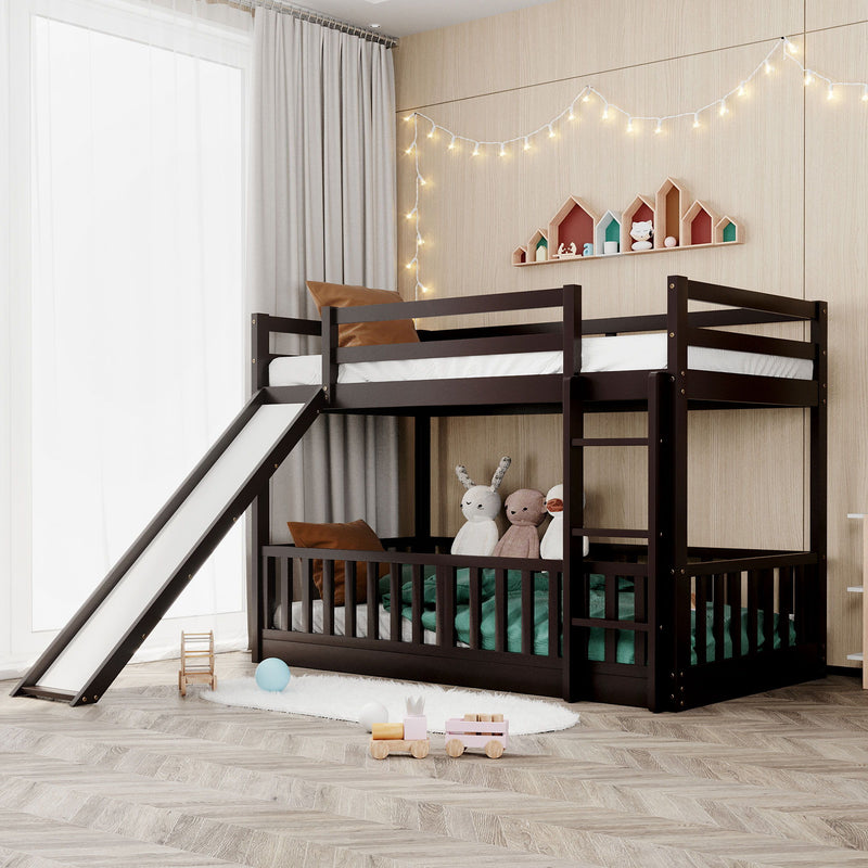 Kids Bunk Bed with Ladder & Slide – Convertible Design
