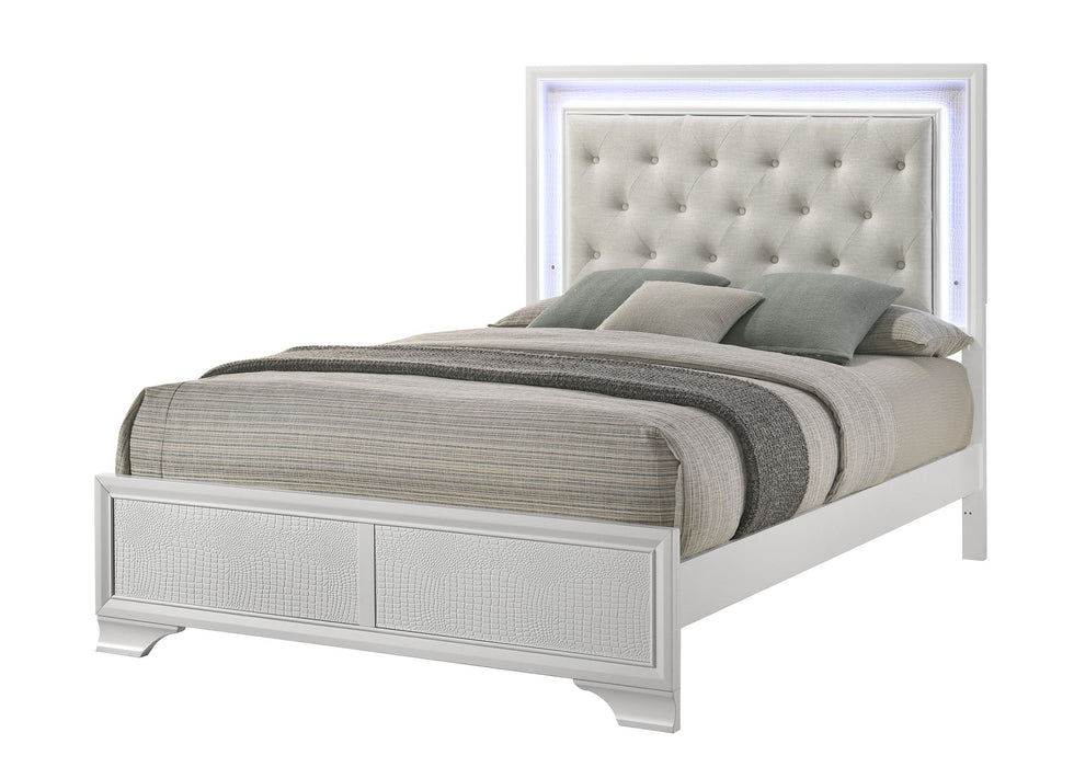Lyssa - Queen 5 Piece Bedroom Set - Oat / Frost