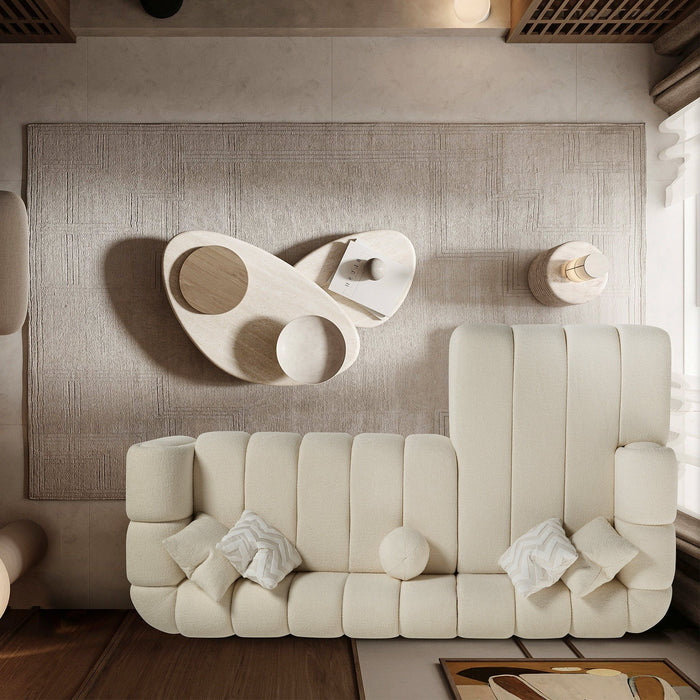 Beatrice - Modern Tufted Right Sectional Sofa - Ivory