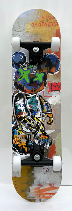 Skateboard - Graffiti Bear White - Gray