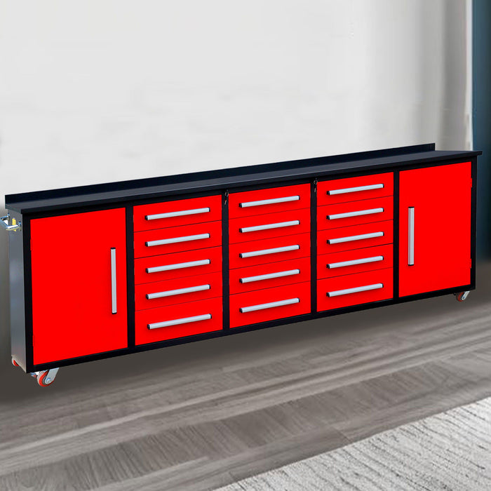 Storage Cabinet With Work Bench (15 Drawers & 2 Cabinets)