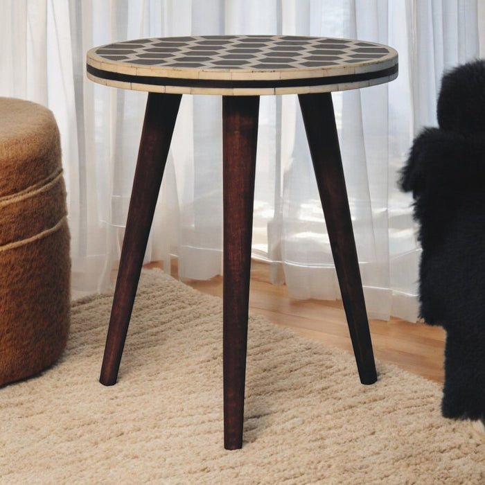 Inlay Bone Tripod Stool - Honey Caramel